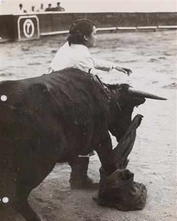 (WOMAN BULLFIGHTER) A series of 6 photographs depicting noted torera Bertha Trujillo of Colombia.